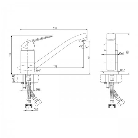 Смеситель LEMARK Plus Advance LM1204C для кухни Смеситель LEMARK Plus Advance LM1204C для кухни