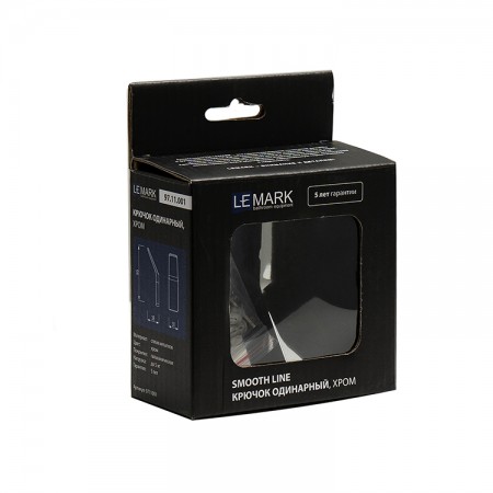 LEMARK | Крючок одинарный LEMARK SMOOTH LINE для полотенец и халатов, хром LEMARK | Крючок одинарный LEMARK SMOOTH LINE для полотенец и халатов, хром