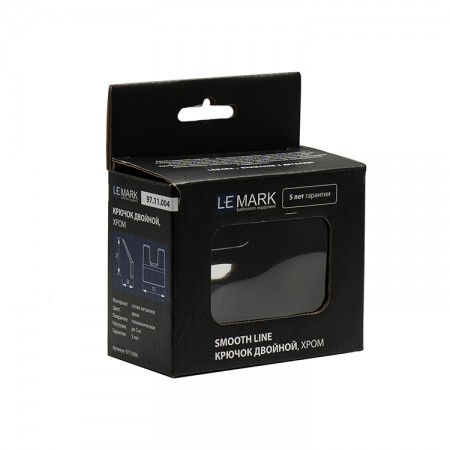 LEMARK | Крючок двойной LEMARK SMOOTH LINE для полотенец и халатов, хром LEMARK | Крючок двойной LEMARK SMOOTH LINE для полотенец и халатов, хром