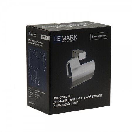 LEMARK | Держатель для туалетной бумаги LEMARK SMOOTH LINE с крышкой, хром LEMARK | Держатель для туалетной бумаги LEMARK SMOOTH LINE с крышкой, хром