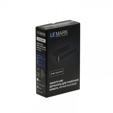 LEMARK | Держатель для туалетной бумаги LEMARK SMOOTH LINE открытый, чёрный матовый LEMARK | Держатель для туалетной бумаги LEMARK SMOOTH LINE открытый, чёрный матовый