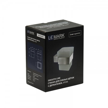 LEMARK | Стакан для зубных щёток LEMARK SMOOTH LINE с держателем, хром LEMARK | Стакан для зубных щёток LEMARK SMOOTH LINE с держателем, хром