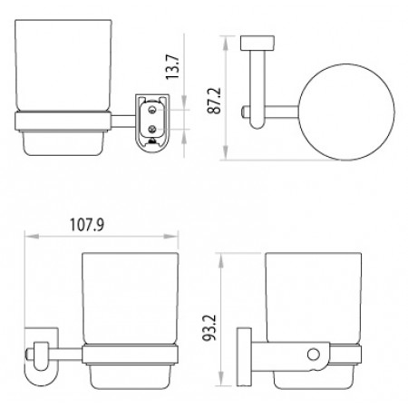Стакан стеклянный LEMARK LM3136C с настенным держателем Стакан стеклянный LEMARK LM3136C с настенным держателем