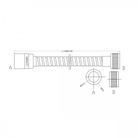 Шланг душевой LEMARK LE8037B-Gold, 150 см, TURN-FREE Шланг душевой LEMARK LE8037B-Gold, 150 см, TURN-FREE