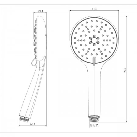 Лейка душевая LEMARK LM8116C, 3-функциональная Лейка душевая LEMARK LM8116C, 3-функциональная