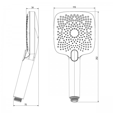 Лейка душевая LEMARK LM8129BL, 3-функциональная Лейка душевая LEMARK LM8129BL, 3-функциональная