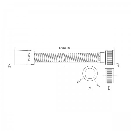 Шланг душевой LEMARK LE8058P ПВХ, 150 см, TURN-FREE Шланг душевой LEMARK LE8058P ПВХ, 150 см, TURN-FREE