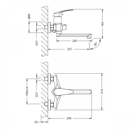 Смеситель LEMARK Linara LM0417C универсальный Смеситель LEMARK Linara LM0417C универсальный