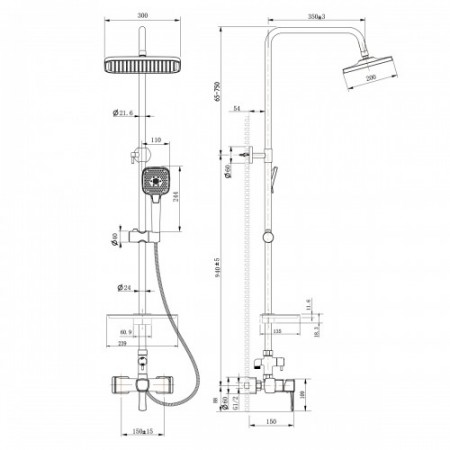 Смеситель LEMARK Evitta LM0560C для душа с регулируемой высотой штанги Смеситель LEMARK Evitta LM0560C для душа с регулируемой высотой штанги