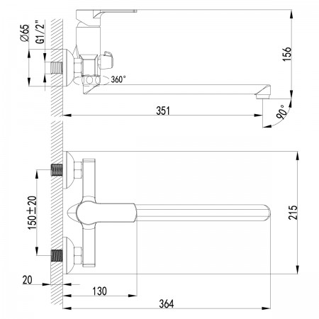Смеситель LEMARK Plus Grace LM1551C универсальный Смеситель LEMARK Plus Grace LM1551C универсальный