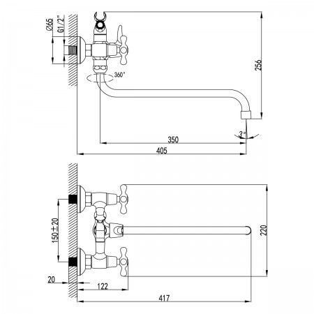 Смеситель LEMARK Standard LM2151C универсальный Смеситель LEMARK Standard LM2151C универсальный