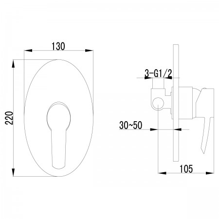 Смеситель LEMARK Atlantiss LM3223C для душа, встраиваемый Смеситель LEMARK Atlantiss LM3223C для душа, встраиваемый