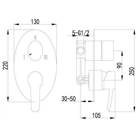 Смеситель LEMARK Atlantiss LM3228C для ванны и душа, встраиваемый Смеситель LEMARK Atlantiss LM3228C для ванны и душа, встраиваемый