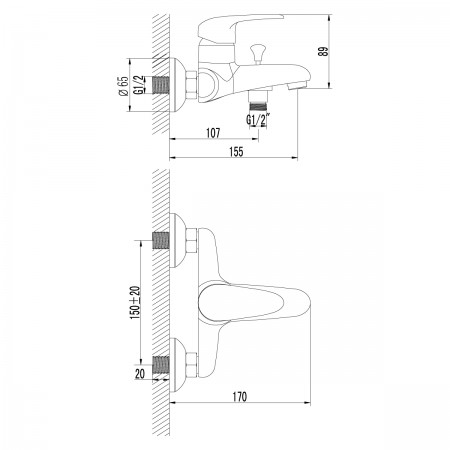 Смеситель LEMARK Pramen LM3302C для ванны Смеситель LEMARK Pramen LM3302C для ванны