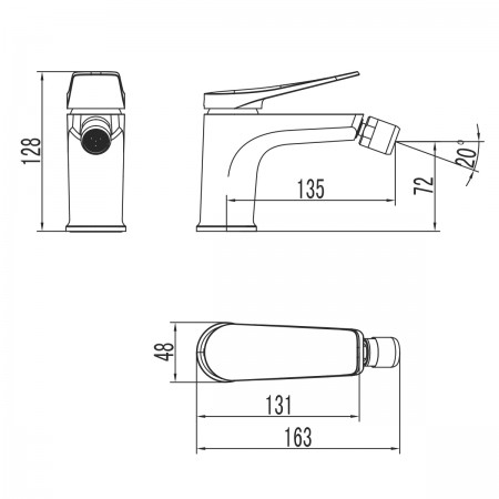 Смеситель LEMARK Bronx LM3708BL для биде Смеситель LEMARK Bronx LM3708BL для биде