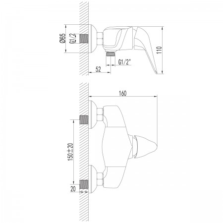 Смеситель LEMARK Poseidon LM4233C для душа Смеситель LEMARK Poseidon LM4233C для душа