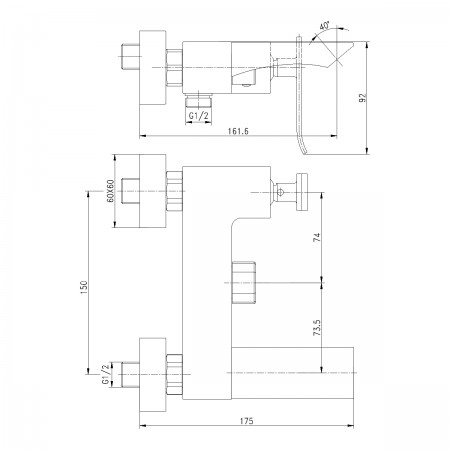 Смеситель LEMARK Contest LM5814CW для ванны Смеситель LEMARK Contest LM5814CW для ванны