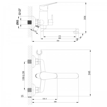 Смеситель LEMARK Partner LM6513C универсальный Смеситель LEMARK Partner LM6513C универсальный