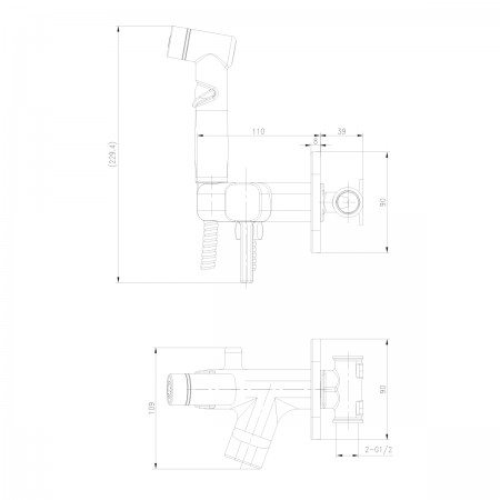 Смеситель LEMARK Solo LM7165BL с гигиеническим душем, встраиваемый Смеситель LEMARK Solo LM7165BL с гигиеническим душем, встраиваемый