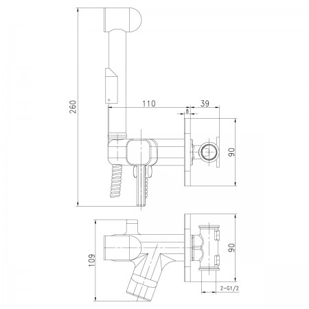 Смеситель LEMARK Solo LM7165C с гигиеническим душем, встраиваемый Смеситель LEMARK Solo LM7165C с гигиеническим душем, встраиваемый