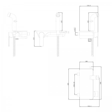Смеситель LEMARK Solo LM7168CW с гигиеническим душем, настенный Смеситель LEMARK Solo LM7168CW с гигиеническим душем, настенный