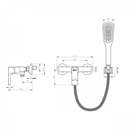 Смеситель LEMARK Ursus LM7203BL для душа Смеситель LEMARK Ursus LM7203BL для душа
