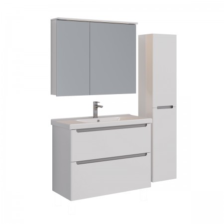 Шкаф зеркальный LEMARK ZENON 100х80 см 3-х дверный, с козырьком-подсветкой, с розеткой, цвет корпуса: Белый глянец Шкаф зеркальный LEMARK ZENON 100х80 см 3-х дверный, с козырьком-подсветкой, с розеткой, цвет корпуса: Белый глянец